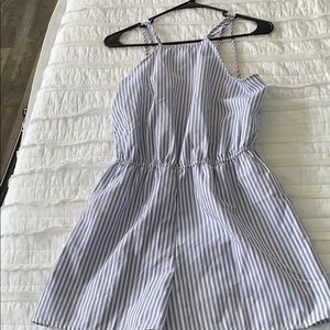 Blue & white stripe romper